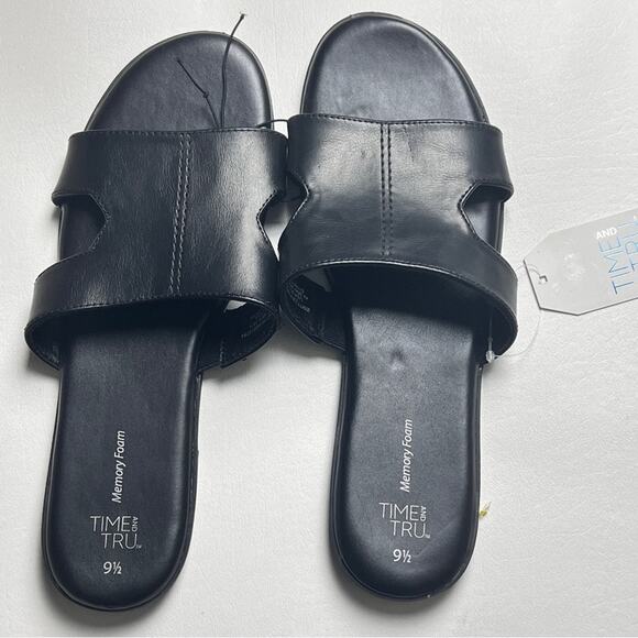 Time and Tru Women's Slip On Low Heel Sandals NWT Sz 9.5 - Picture 3 of 9